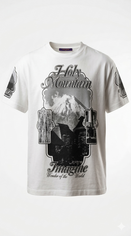 Louis Vuitton Holy Mountain Printed White T-Shirt (Pre-Loved)