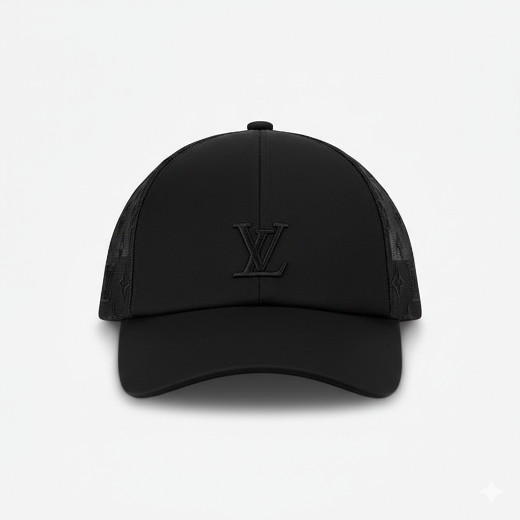 Gorra de béisbol Louis Vuitton Mesh Monogram negra (usada)