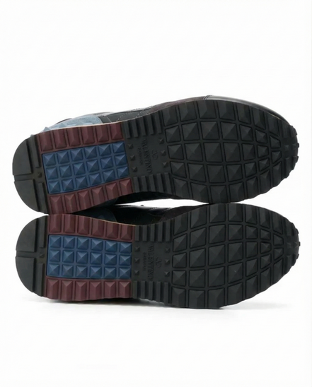 Valentino Garavani Rockrunner Navy/Burgundy Sneakers (Pre-Loved)