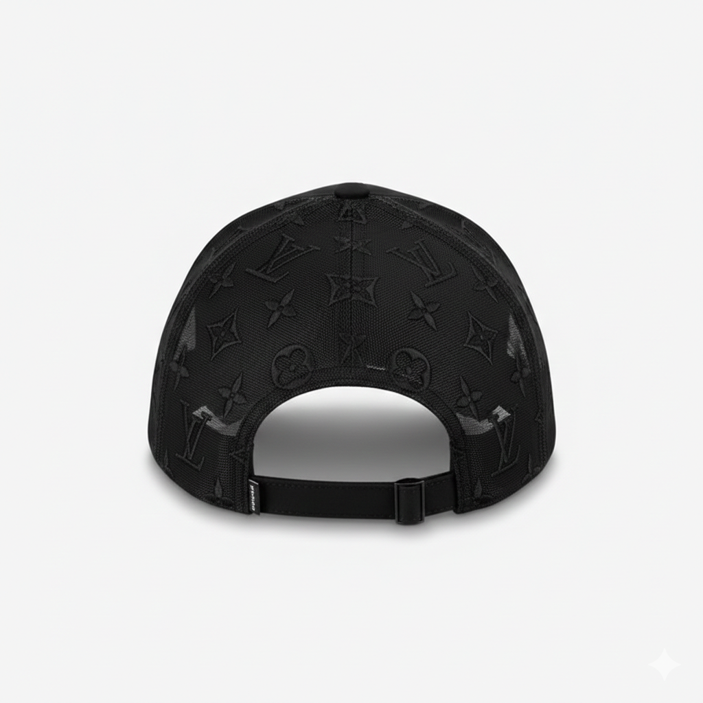 Gorra de béisbol Louis Vuitton Mesh Monogram negra (usada)