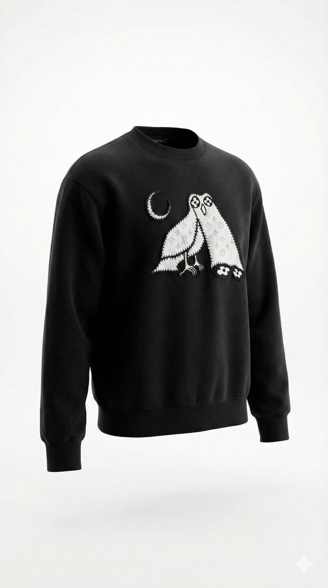 Rare Louis Vuitton Black Owl Logo Sweatshirt "Unworn"
