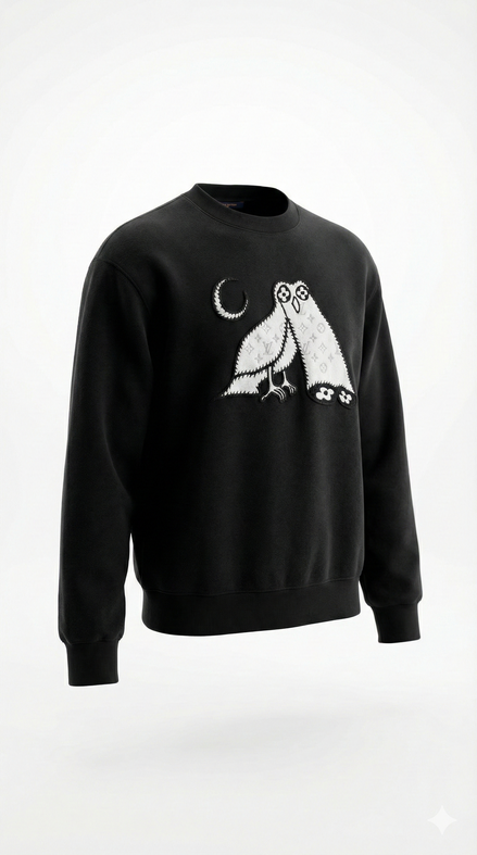 Rare Louis Vuitton Black Owl Logo Sweatshirt "Unworn"