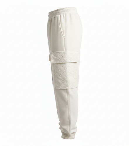 Rare Louis Vuitton White Cotton Cargo Joggers Fits (Pre-Loved)