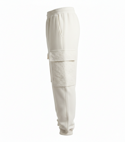 Rare Louis Vuitton White Cotton Cargo Joggers Fits (Pre-Loved)