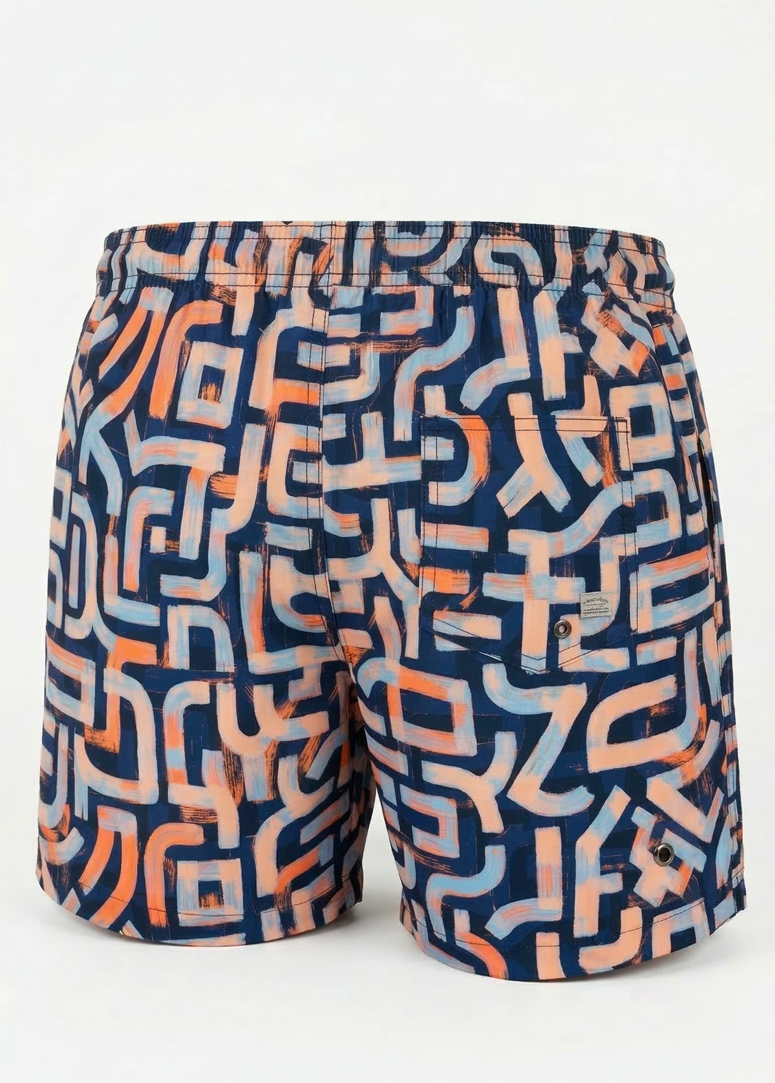 Marcelo Burlon Geometric Brushstroke Swim Shorts 