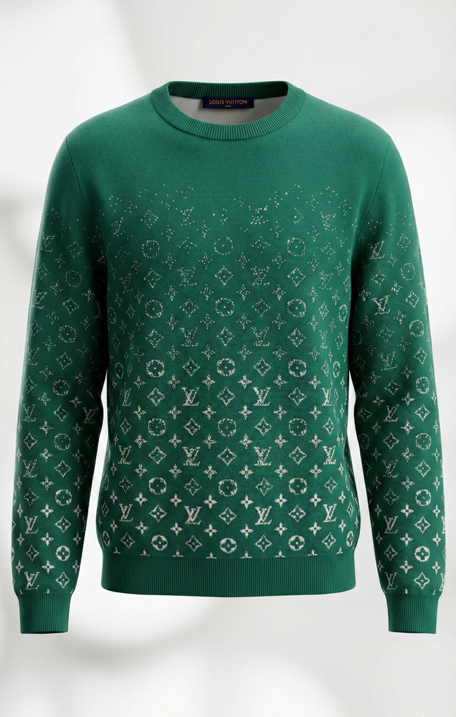 Rare Louis Vuitton "Money Green" Monogram Sweatshirt "Unworn"