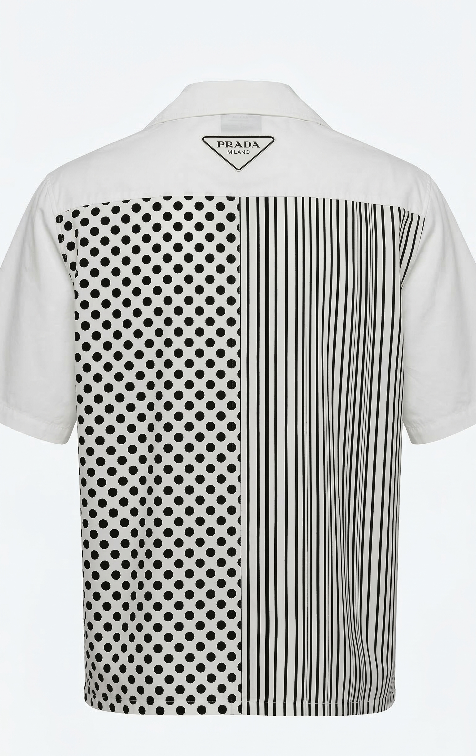 Prada Polka Dot & Striped Short-Sleeved Shirt 