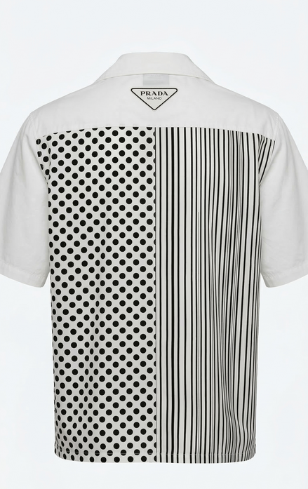 Prada Polka Dot & Striped Short-Sleeved Shirt "Unworn"