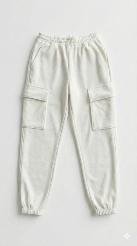 Rare Louis Vuitton White Cotton Cargo Joggers Fits (Pre-Loved)