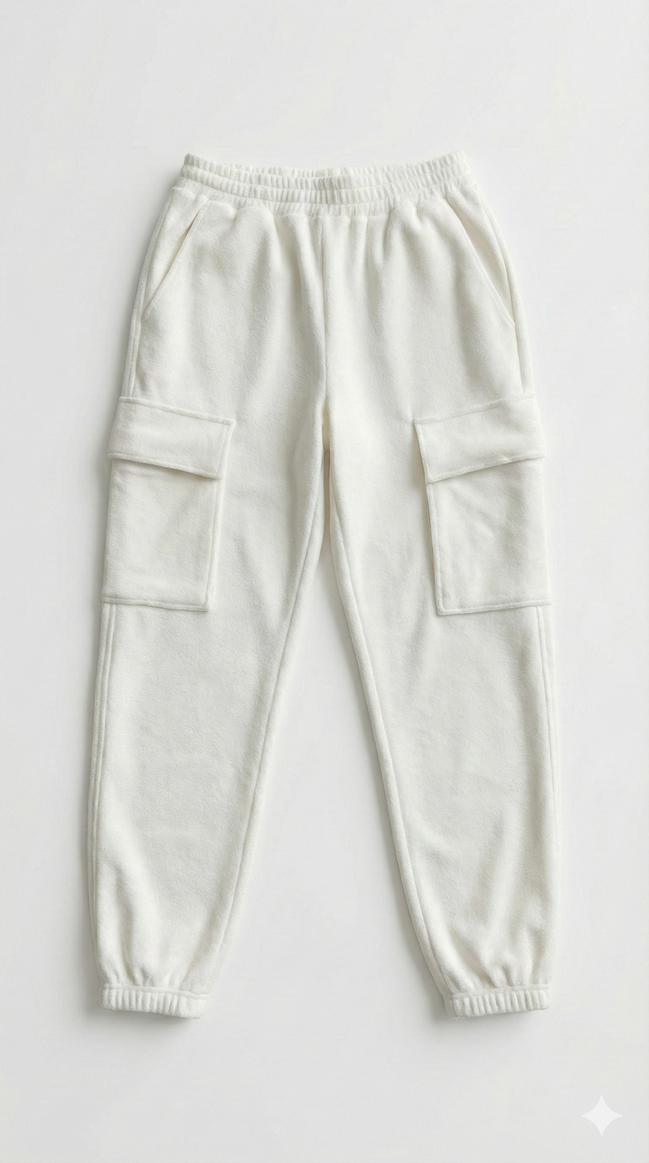 Rare Louis Vuitton White Cotton Cargo Joggers Fits (Pre-Loved)