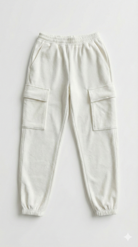 Rare Louis Vuitton White Cotton Cargo Joggers Fits (Pre-Loved)