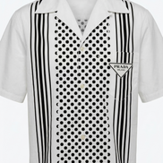 Prada Polka Dot & Striped Short-Sleeved Shirt 