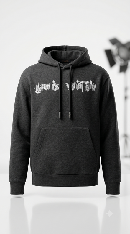 Louis Vuitton Graphic Logo Hoodie Dark Grey "Unworn"