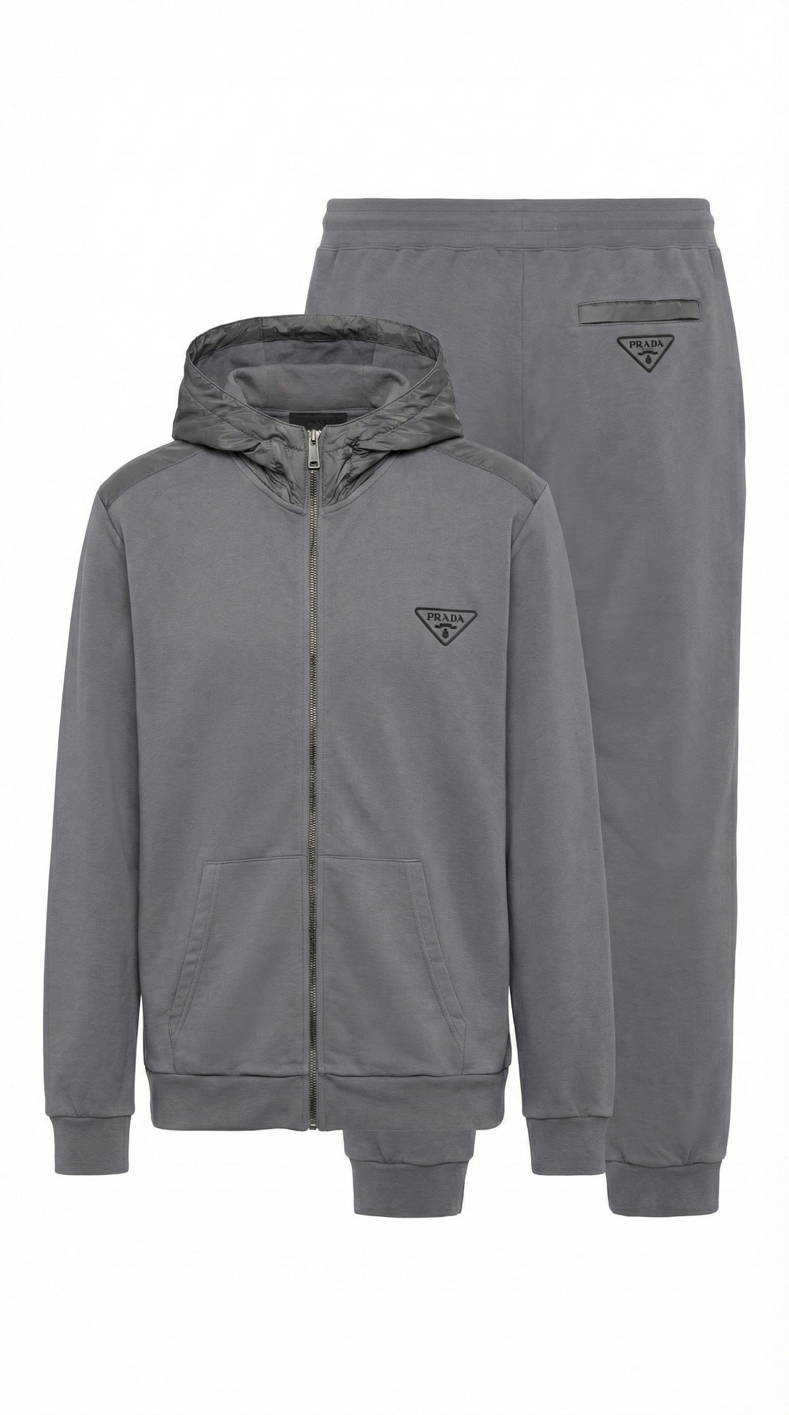 Grey Prada Technical Hoodie & Joggers Set (Pre-Loved)