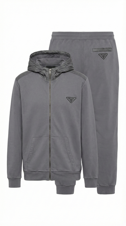 Grey Prada Technical Hoodie & Joggers Set (Pre-Loved)