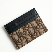 Dior Oblique Jacquard Card Holder Beige and Black 