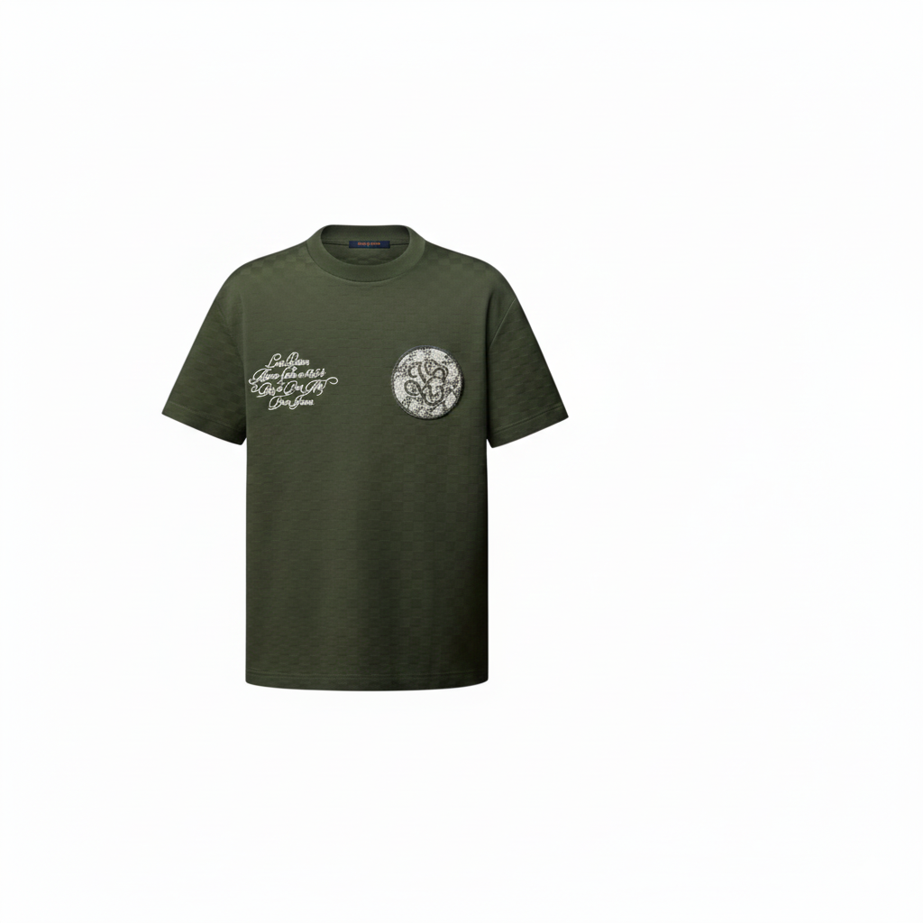 Rare Khaki Louis Vuitton Embroidered T-Shirt “Never Owned”