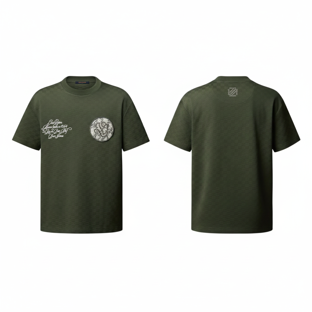 Rare Khaki Louis Vuitton Embroidered T-Shirt “Never Owned”