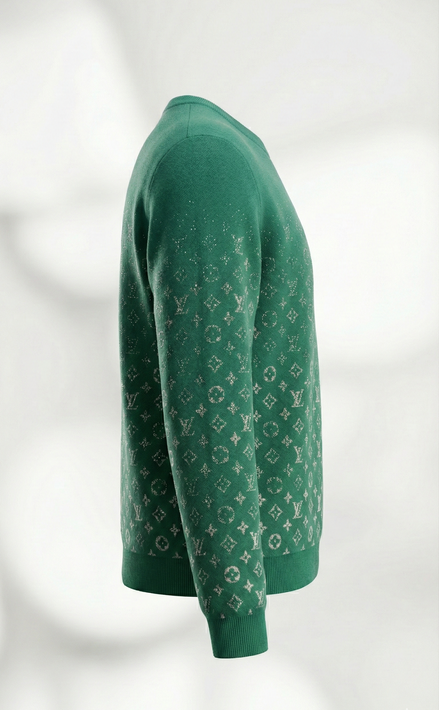 Rare Louis Vuitton "Money Green" Monogram Sweatshirt "Unworn"