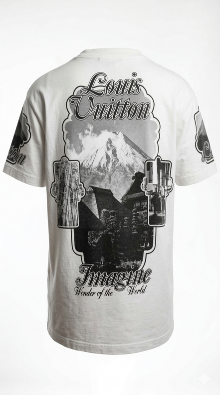Louis Vuitton Holy Mountain Printed White T-Shirt (Pre-Loved)
