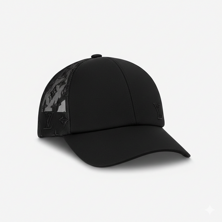 Gorra de béisbol Louis Vuitton Mesh Monogram negra (usada)