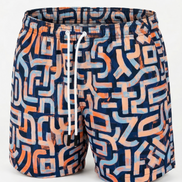 Marcelo Burlon Geometric Brushstroke Swim Shorts 