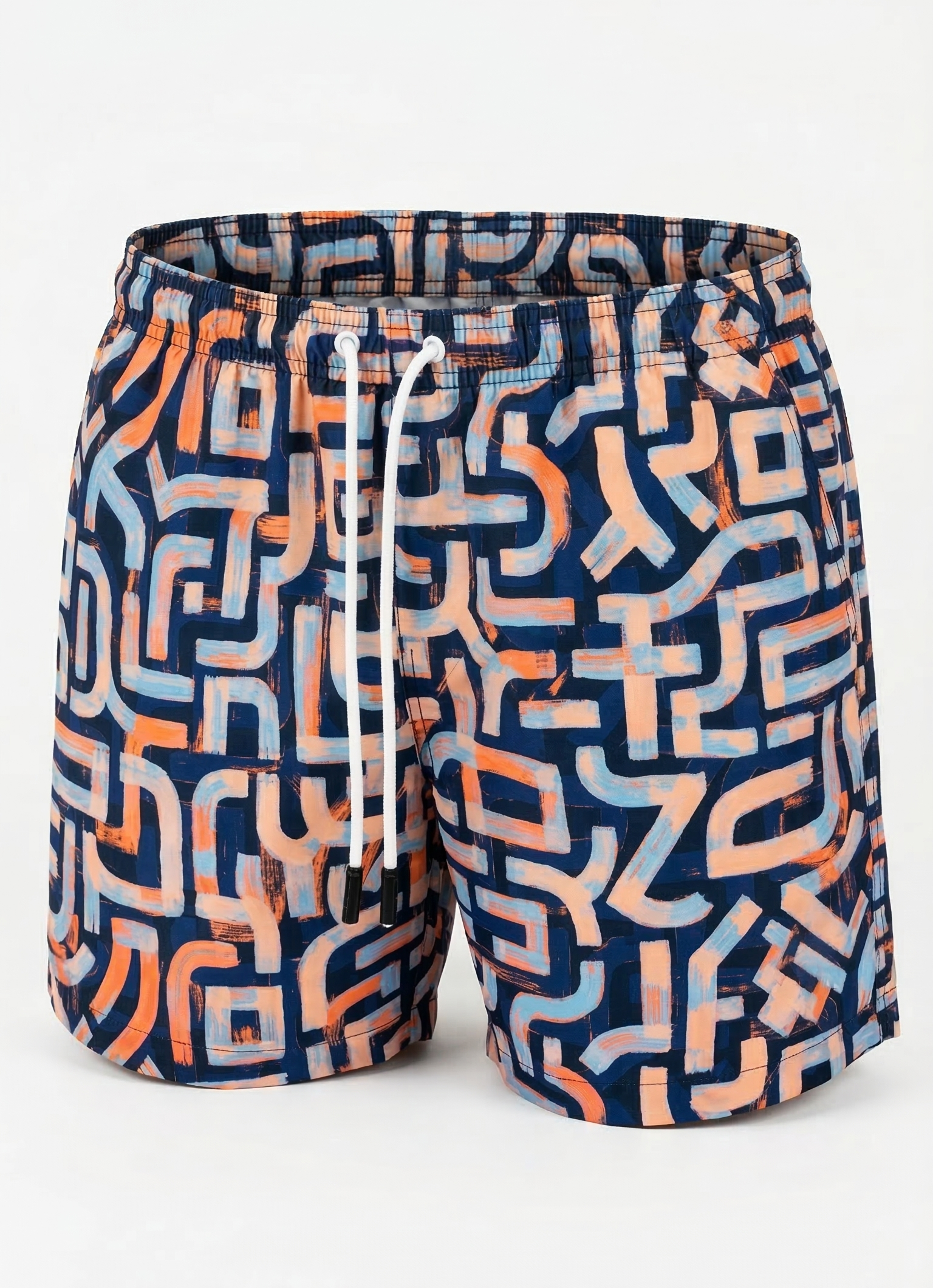 Marcelo Burlon Geometric Brushstroke Swim Shorts 