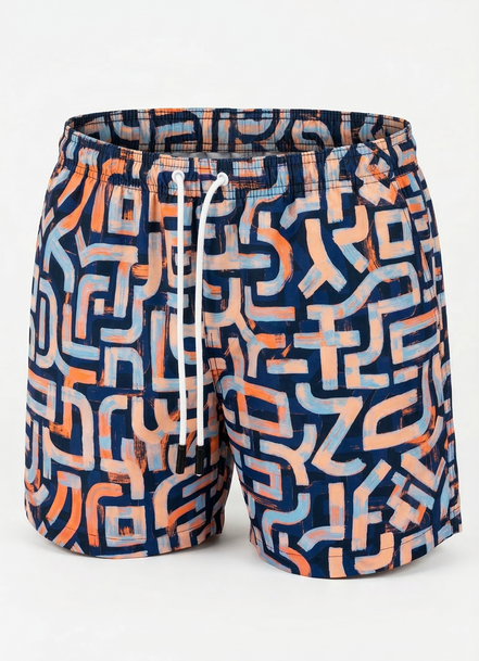 Marcelo Burlon Geometric Brushstroke Swim Shorts "Unworn"