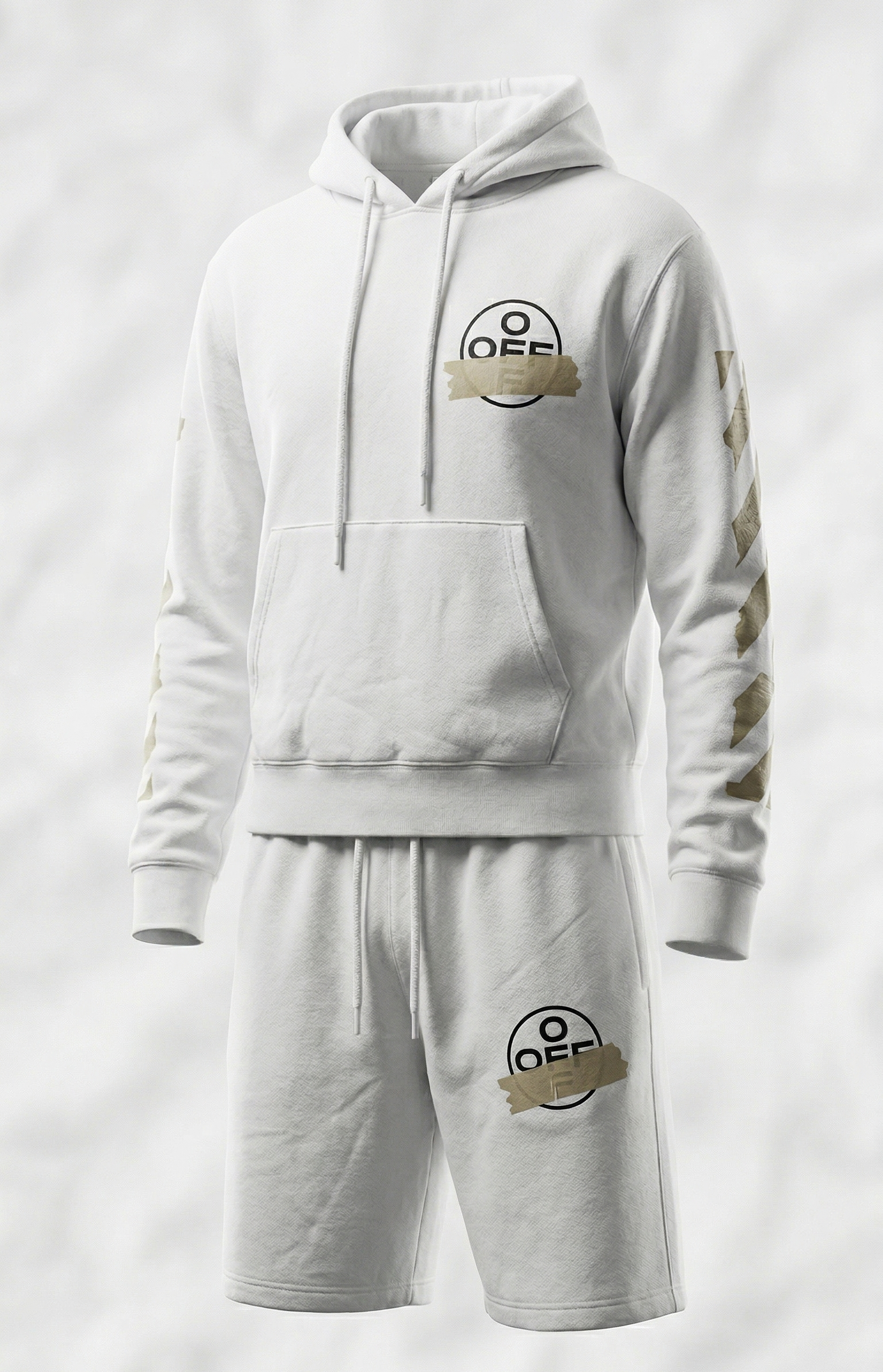 Off-White Tape Logo White Cotton Tracksuit Set (Pre-Loved)