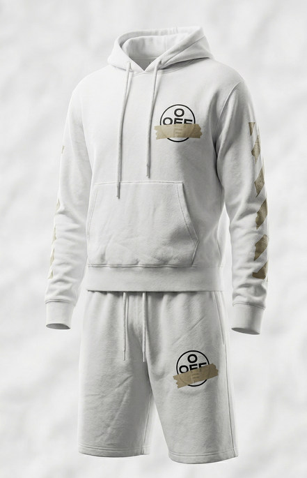 Off-White Tape Logo White Cotton Tracksuit Set (Pre-Loved)