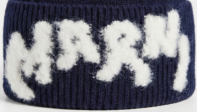 Marni Embroidered Logo Knit Beanie 