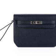 Hermès Kelly Dépêche 25 in Blue Marine and Blue Nuit 