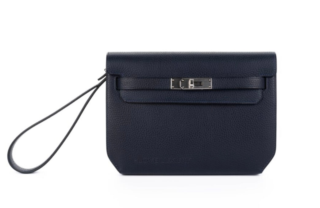 Hermès Kelly Dépêche 25 in Blue Marine and Blue Nuit 