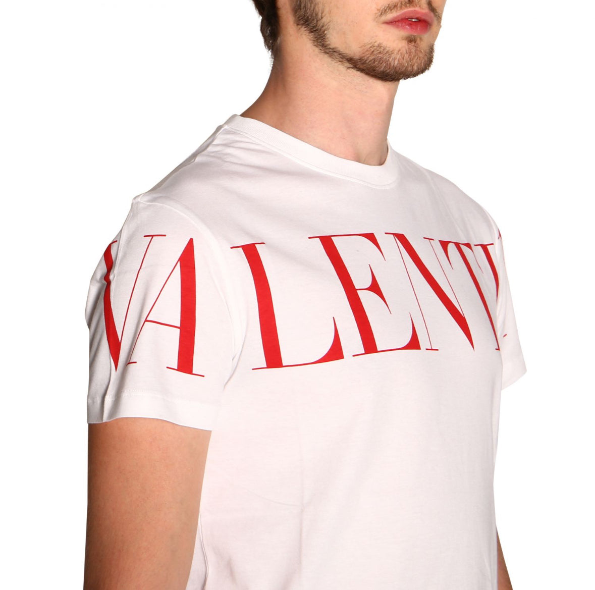 Valentino Logo Print T-Shirt in striking red