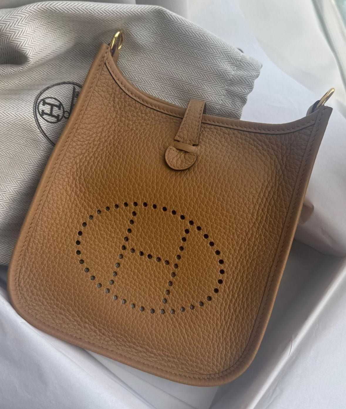 Hermès Mini Evelyne Biscuit 