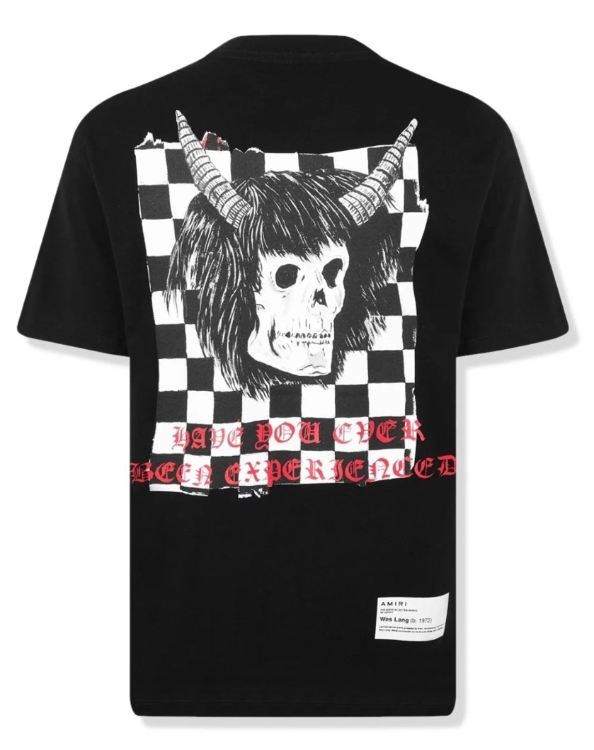 Amiri Wes Lang Black & White Skull T-Shirt 