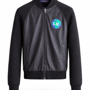 Louis Vuitton Leather & Knit Mixed Media Bomber Jacket 