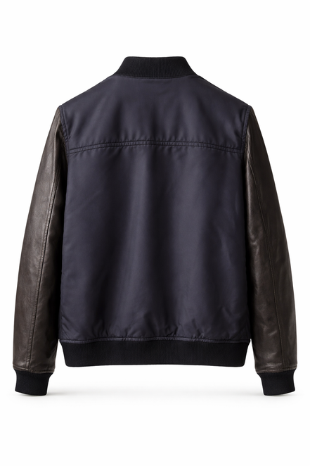 Prada Re-Nylon & Nappa Leather Mixed Media Bomber Jacket (Pre-Loved)