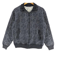 Louis Vuitton Zip-Through Flower Grey Size M 