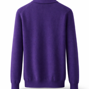 Brunello Cucinelli Deep Purple Ribbed Half-Zip Sweater 