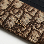 Dior Oblique Jacquard Card Holder Beige and Black 
