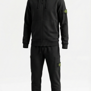 Black Stone Island Zip Hoodie & Joggers Set (Pre-Loved)