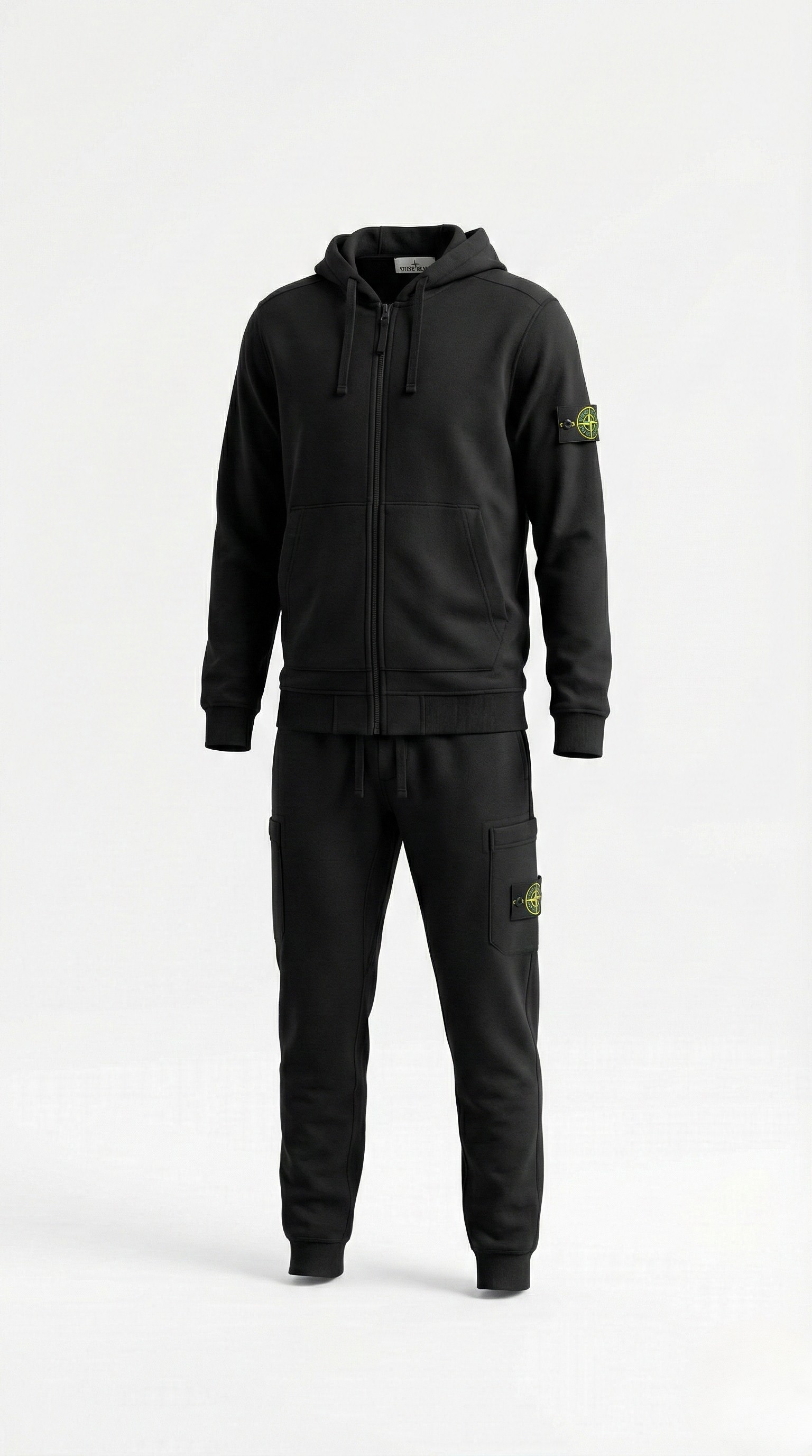 Black Stone Island Zip Hoodie & Joggers Set (Pre-Loved)