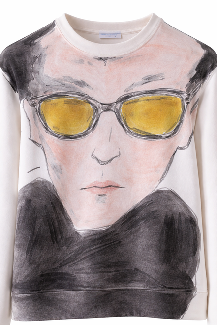 Moncler Face Sketch Portrait Graphic Sweatshirt (Pre-Loved)
