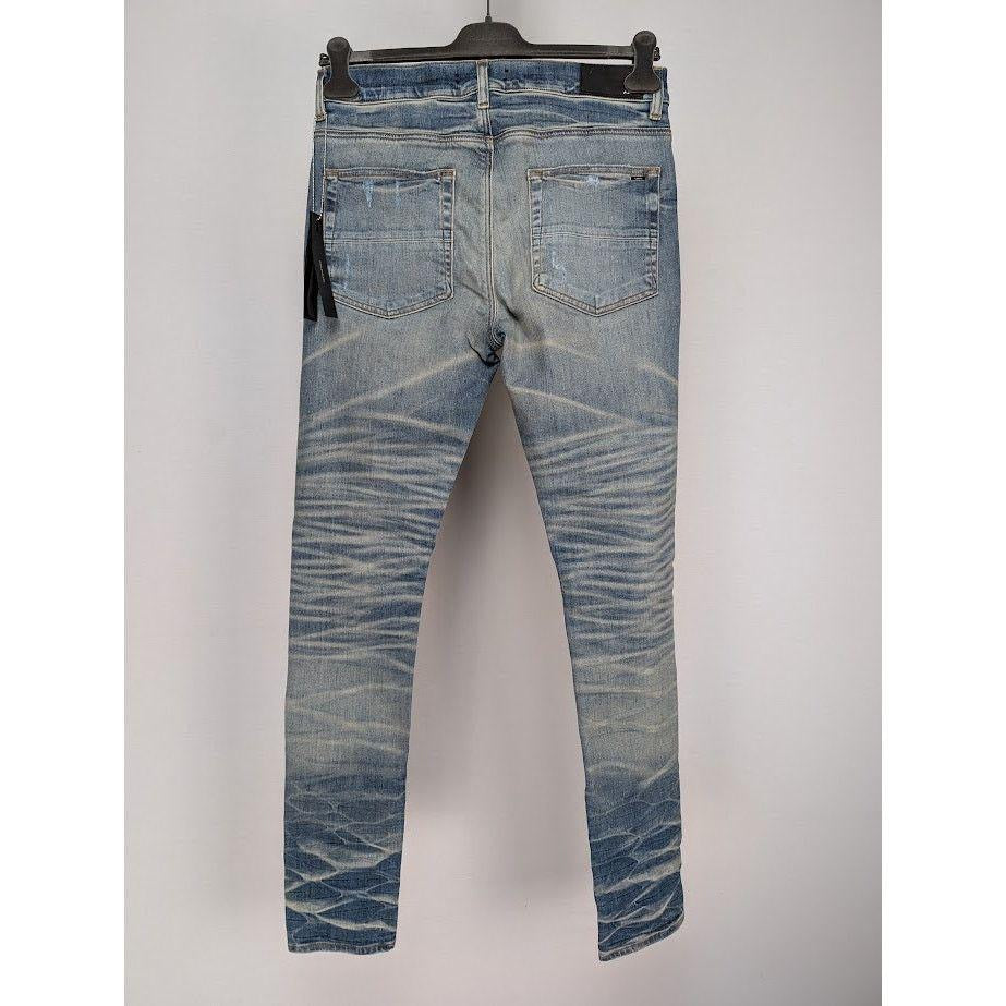 Amiri Vintage Indigo Black Sequin Thrasher Jeans 