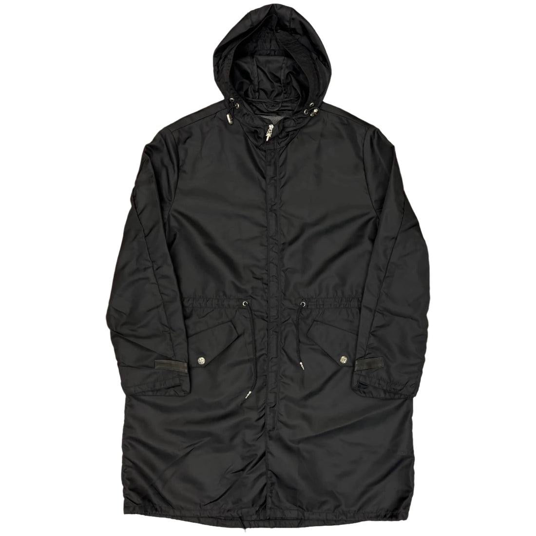 Chrome Hearts Black Nylon Cross Patch Parka Jacket Size M 