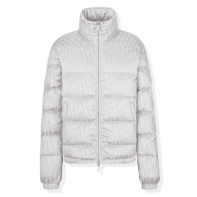 Dior Silver Oblique Puffer Jacket Size 54 "Pre-Loved"
