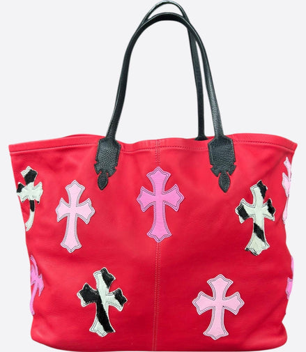 Chrome Hearts Red Leather Cross Patch Tote Bag "Never Owned"