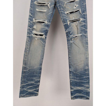 Amiri Vintage Indigo Black Sequin Thrasher Jeans "Never Owned"