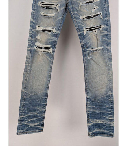 Amiri Vintage Indigo Black Sequin Thrasher Jeans "Never Owned"